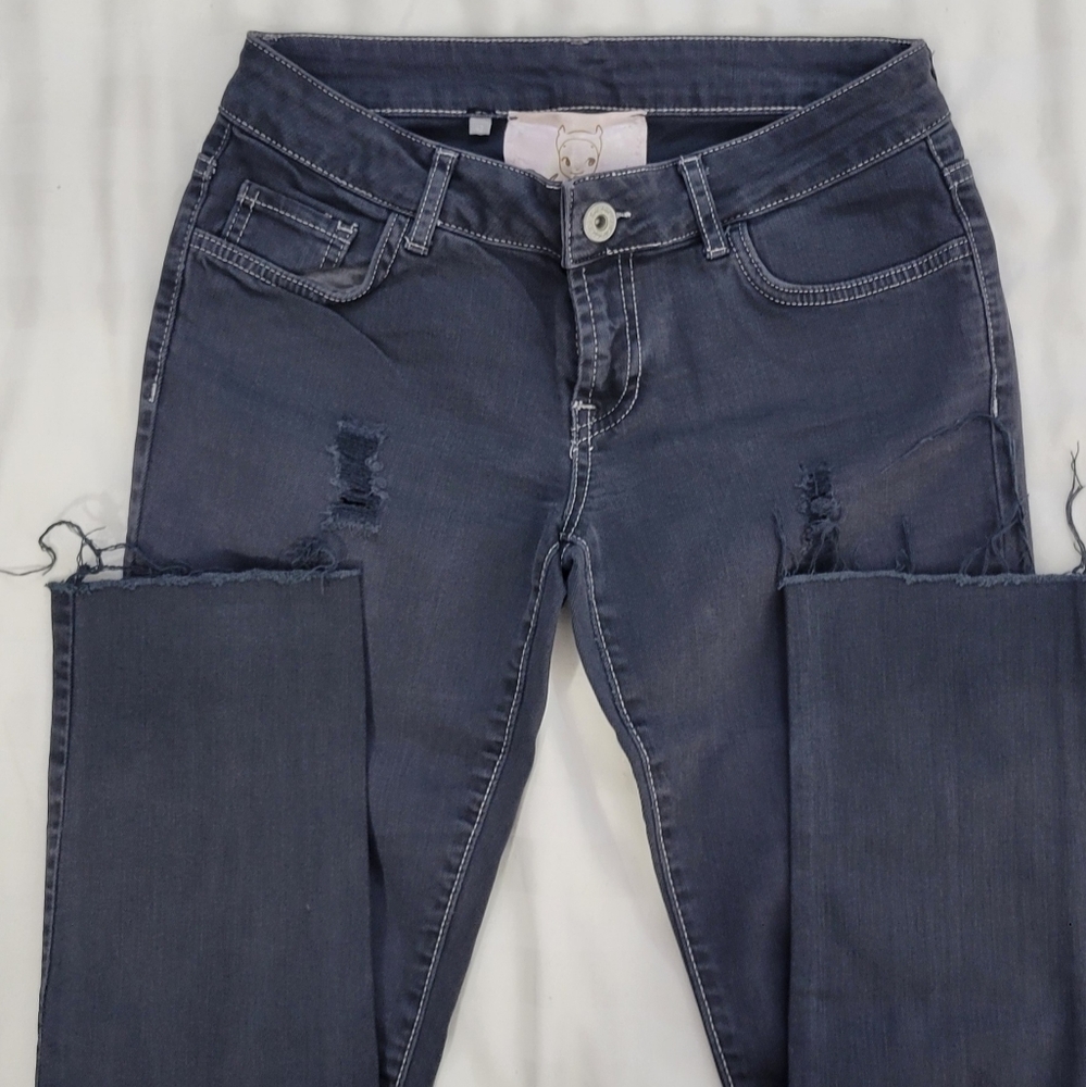 BABY ANGEL Women's Distressed Gray Jeans